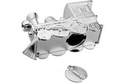 China Classical Silver Plating Zinc Alloy Train Coin Bank 145*55*85mm OEM supplier