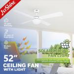 2- Solar Energy Saving Ceiling Fan with Stable Low Voltage and Solar Power for sale