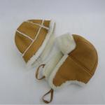 Hot sale Plain Pattern Shearling leather Hat the couple sheepskin hat for sale