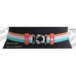 Rainbow Elastic Tape Womens Stretch Belts PU Part / Nickel Buckles Available for sale