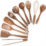 Scratchfree Teak Wood Cooking Utensils , Rustproof Non Stick Kitchen Tools