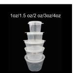 1.5Oz PP Plastic Flavoring Container Takeaway Disposable Conjoined Sauce Cup With Lid for sale