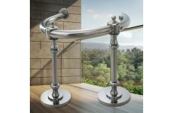 China Rust-Proof Stainless Steel Handrails with Round Plate Cover for Glass Balustrades supplier