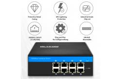 China Gigabit Industrial Unmanaged PoE Media Converter 8 Port 120W 240W DC48V Output supplier