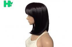 China Synthetic Heat Resistant Wigs / Long Bob Wigs With Side Bangs supplier