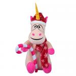Pink Animated Plush Christmas Toys 100% Polyester Material Weaving Label for sale