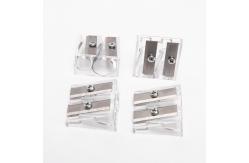 China Double Hole Plastic 25mm Manual Pencil Sharpener Transparent supplier