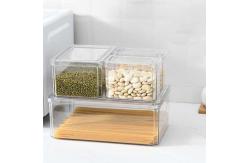 China 4 Pcs Stackable Plastic Clear Fridge Organizer Set Kitchen Food Storage supplier