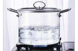 China Clear Double Ear Borosilicate Pyrex Glass Cooking Pots supplier