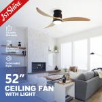 Silent Wooden Blades Ceiling Fan With Remote Control 6 Speed High Airflow for sale