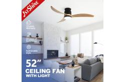 China Silent Wooden Blades Ceiling Fan With Remote Control 6 Speed High Airflow supplier