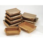 Disposable Brown Kraft Takeaway Lunch Box With PET Lid for sale