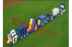 China Blue Long Inflatable Obstacle Course Combo supplier