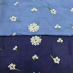 40% POLY 60% RAYON Embroidered Jean Denim Fabric Dark Blue for sale