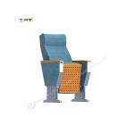 Sturdy Foldable Auditorium Chair With Steel Frame And Fabric Upholstery
