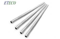 China Juice Drinking Short Reusable Straws , Green Metal Bent Straws Buffer Polishing supplier