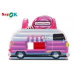 Inflatable Work Tent 4.5x3x3.8m Pink Car Shape Inflatable Air Tent Candy Food Floss Booth For Outdoor for sale