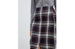 China 2019 fashionable new arrival tartan with zip detail midi skirt supplier