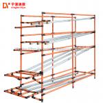 PE Coated FIFO Storage Shelf Yellow Lean Pipe Heavy Duty Pallet Roller Racking for sale