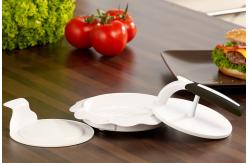 China TPR Plastic Vegetable Cutter Manual Hamburger Maker Press White 16 * 7.8cm supplier