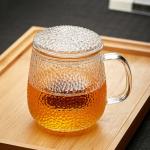 Customized Glass Tea Infuser Cup Single Serving Borosilicate Glass Material