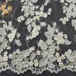 Tulle 3D White Flower Lace 80% Nylon Embroidery For Wedding for sale