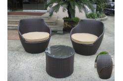 China Dark Brown Resin Wicker Obelisk Chair , Rattan Bullet Sofa Set supplier
