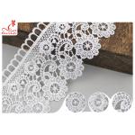 Embroidered Flower Guipure Polyester Lace Trim For Dress DTM Azo Free Dyeing