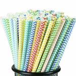 Decorative Party Paper Straws Customized Logo Juice Beverage Paper Drinking Straws for sale