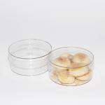 Transparent Food Grade Round Container PET Plastic Box With Clear Lid for sale