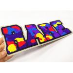 Varsity Jacket Chenille Letterman Patches Camouflage Design Die Cut Border