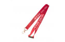 China Multi Purpose Red Promotional Printed Lanyards Reflective Edges Silk Screen Woven Labels​ supplier