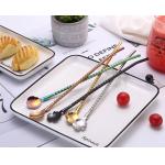 Logo Stamping Stainless Steel Spoon Straws / Elegantly Spoon Straws Metal for sale