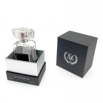 Custom Silver Foil Logo Texture Black Paper Gift Perfume Box Packaging for sale
