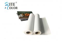 China Glossy Inkjet Cotton Canvas Roll , 400gsm White Silky Digital Printing Canvas supplier