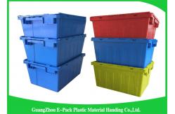 China Customzized Plastic Moving Boxes Attached Lid Containers For Warehouse supplier
