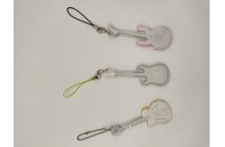 China OEM Acrylic Sheet Keychain , Silk Screen Guitar Keyring Engraved supplier
