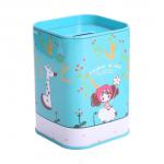 Recyclable Small Tin Can Metal Coin Collection Boxes Square Tinplate Piggy Bank for sale