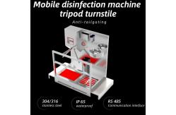 China Stainless Steel Tripod Turnstile with Hand Sanitizer Dispenser supplier