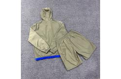 China Custom Sublimation Print Nylon Hoodie And Shorts Sweatsuit Jogger Set Fabric Nylon supplier