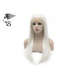 Pale White Colored Long Synthetic Lace Front Wigs For White Women Shedding Free for sale