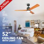 2022 Home Appliances Solid Wood Blades BLDC Ceiling Fan with Remote Control and WIFI for sale