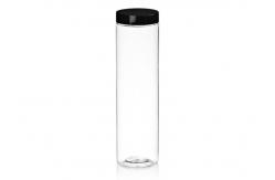 China Transparent Clear Plastic Cylinder Containers Food Canned with Screwing Cap supplier