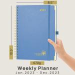 Monochrome Inner Page Hardcover Spiral 2023 Planner Weekly Schedule Yearly Plan