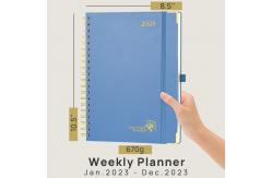 China Monochrome Inner Page Hardcover Spiral 2023 Planner Weekly Schedule Yearly Plan supplier