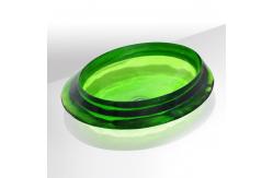 China Modern Style Bathroom Wash Basins Semi Embedded Oval Shape Glazed Glass Sinks supplier