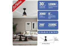 China Support Dimmer 1stshine Plastic Ceiling Fan with Remote Control and Modern Design supplier