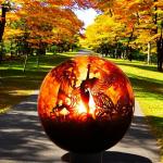 Outdoor fire bowl Manual Ignition Steel Fire Ball Garden Fire Sphere for sale
