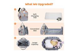 China Customized Mommy Bag With Adjustable Strap And Crib For Baby supplier