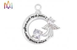 China 14.5G Moon Shaped Cremation Engraved Necklace Charms supplier